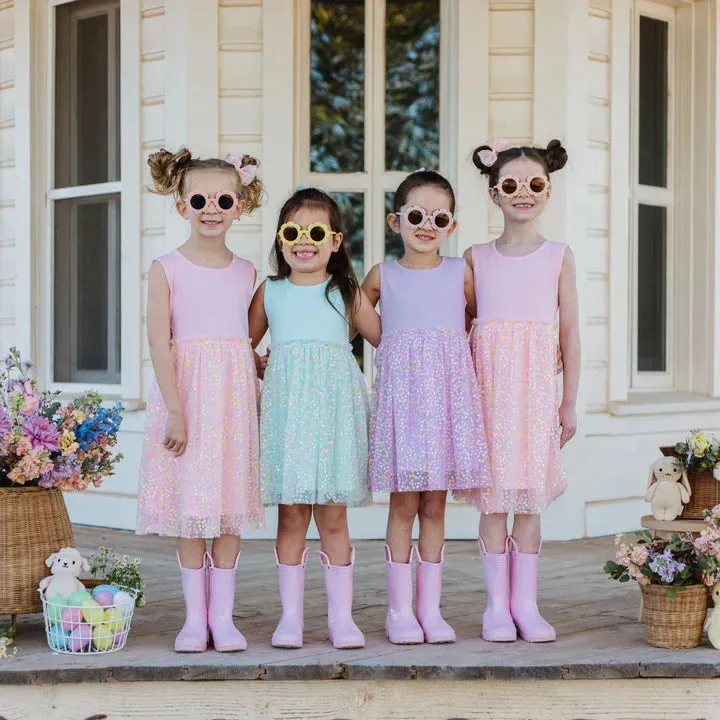 Sweet Wink Pink Confetti Flower Tank Tutu Dress