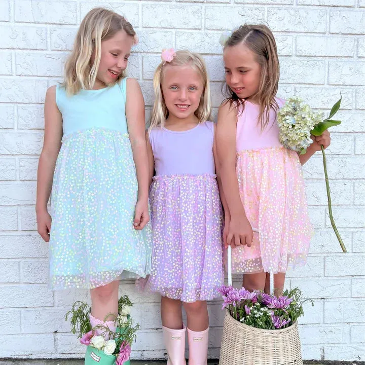 Sweet Wink Pink Confetti Flower Tank Tutu Dress