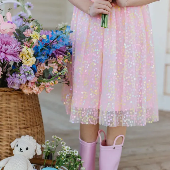 Sweet Wink Pink Confetti Flower Tank Tutu Dress