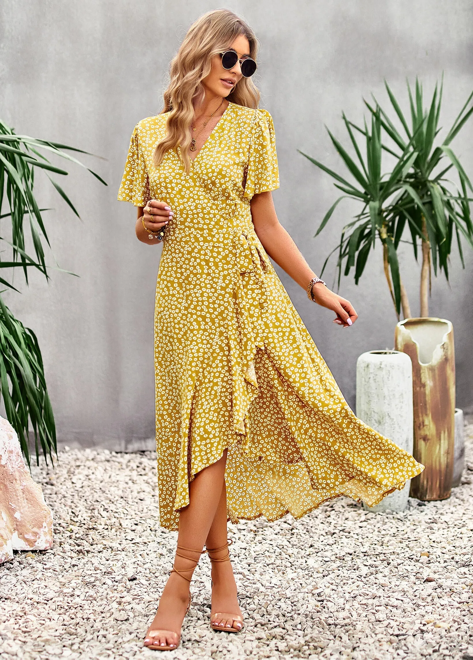 Sweetest Thing Floral Slip Maxi Dress - Yellow