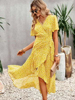 Sweetest Thing Floral Slip Maxi Dress - Yellow