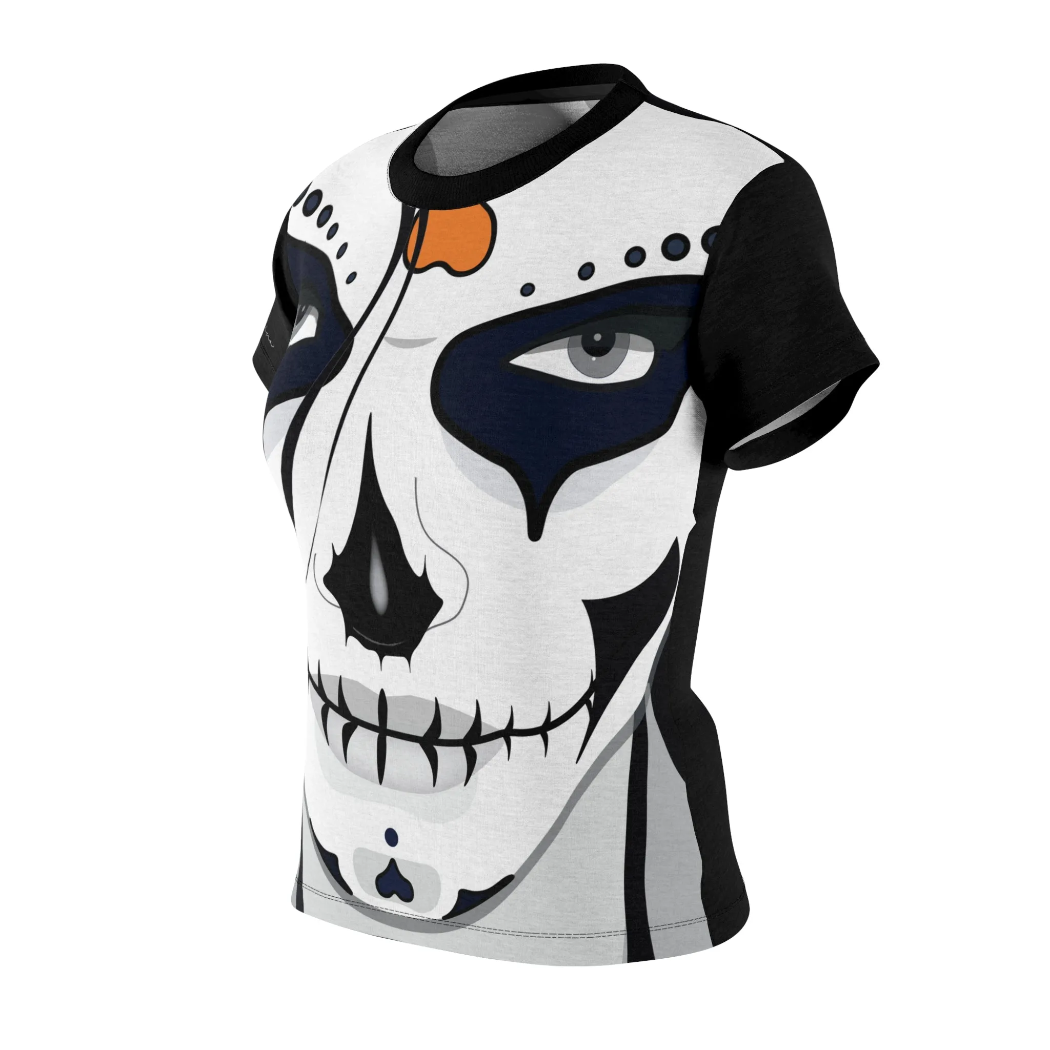 T-Shirt, Black Calaca Face Motive