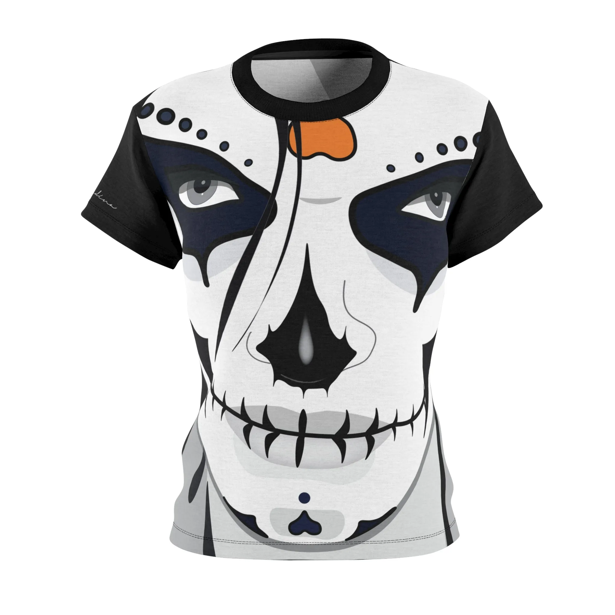 T-Shirt, Black Calaca Face Motive