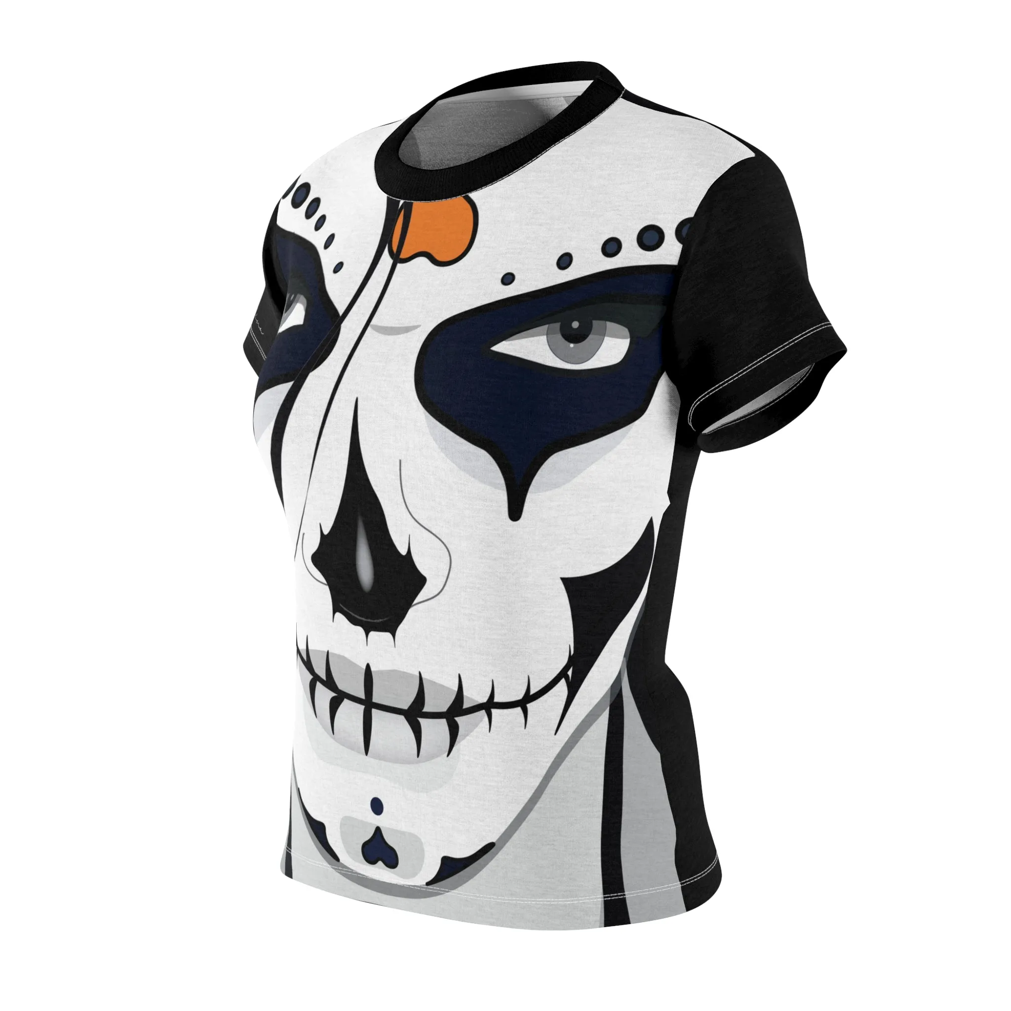 T-Shirt, Black Calaca Face Motive