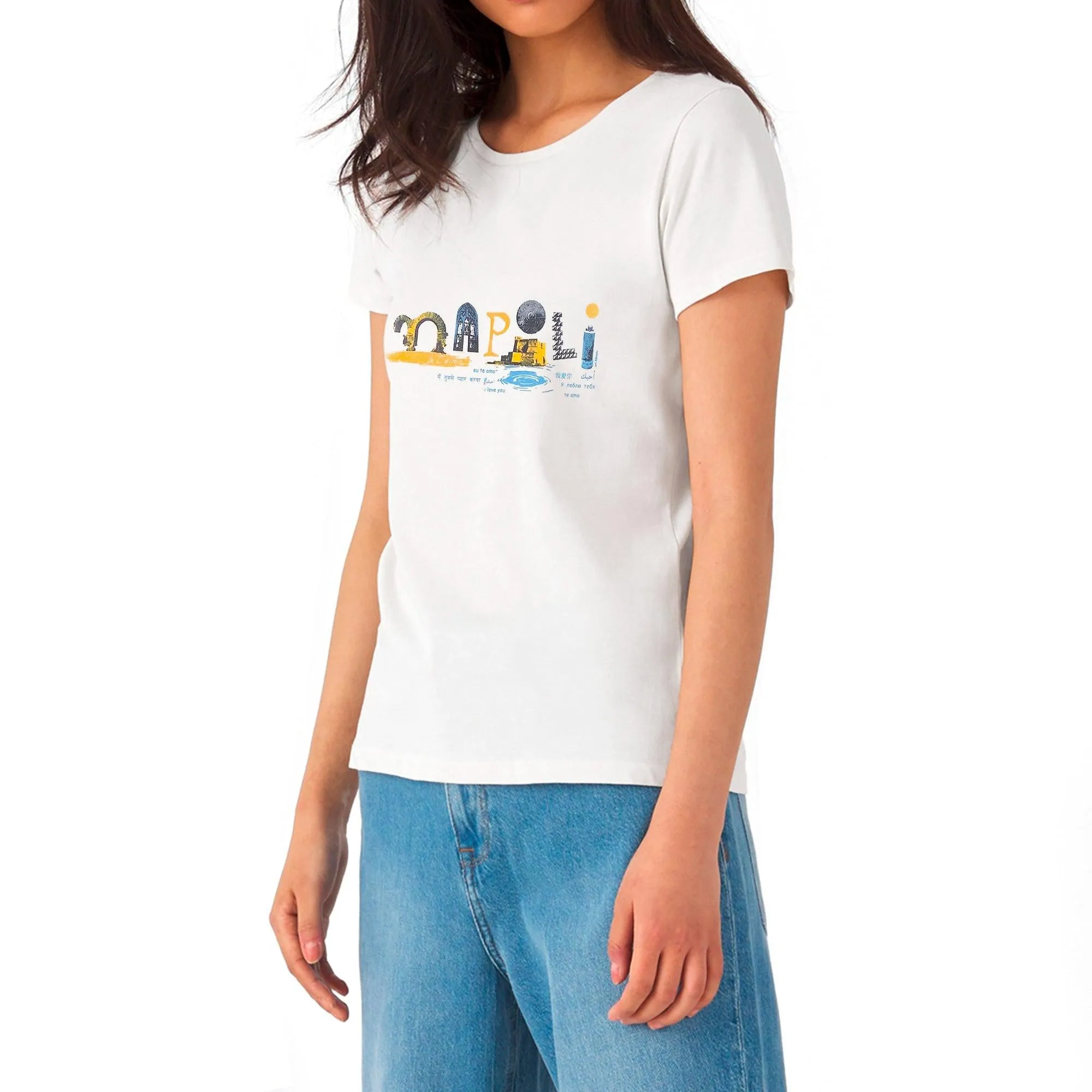 T-Shirt Donna con Stampa Artistica di Napoli – Stile Unico e Autentico