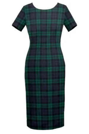 Tartan Shift Dress with Short Sleeve