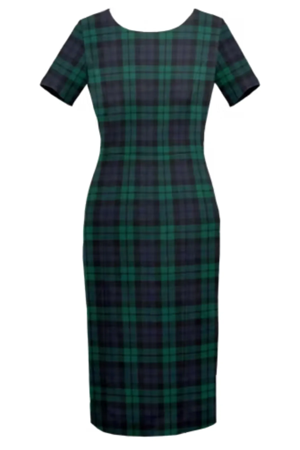 Tartan Shift Dress with Short Sleeve