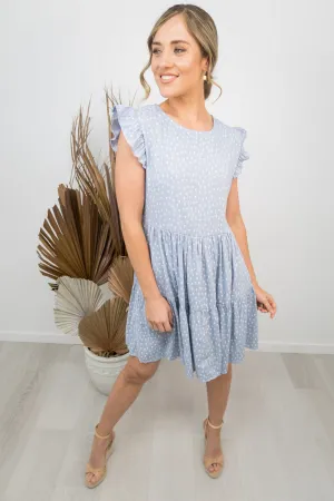Taylor Dress -Denim blue/floral