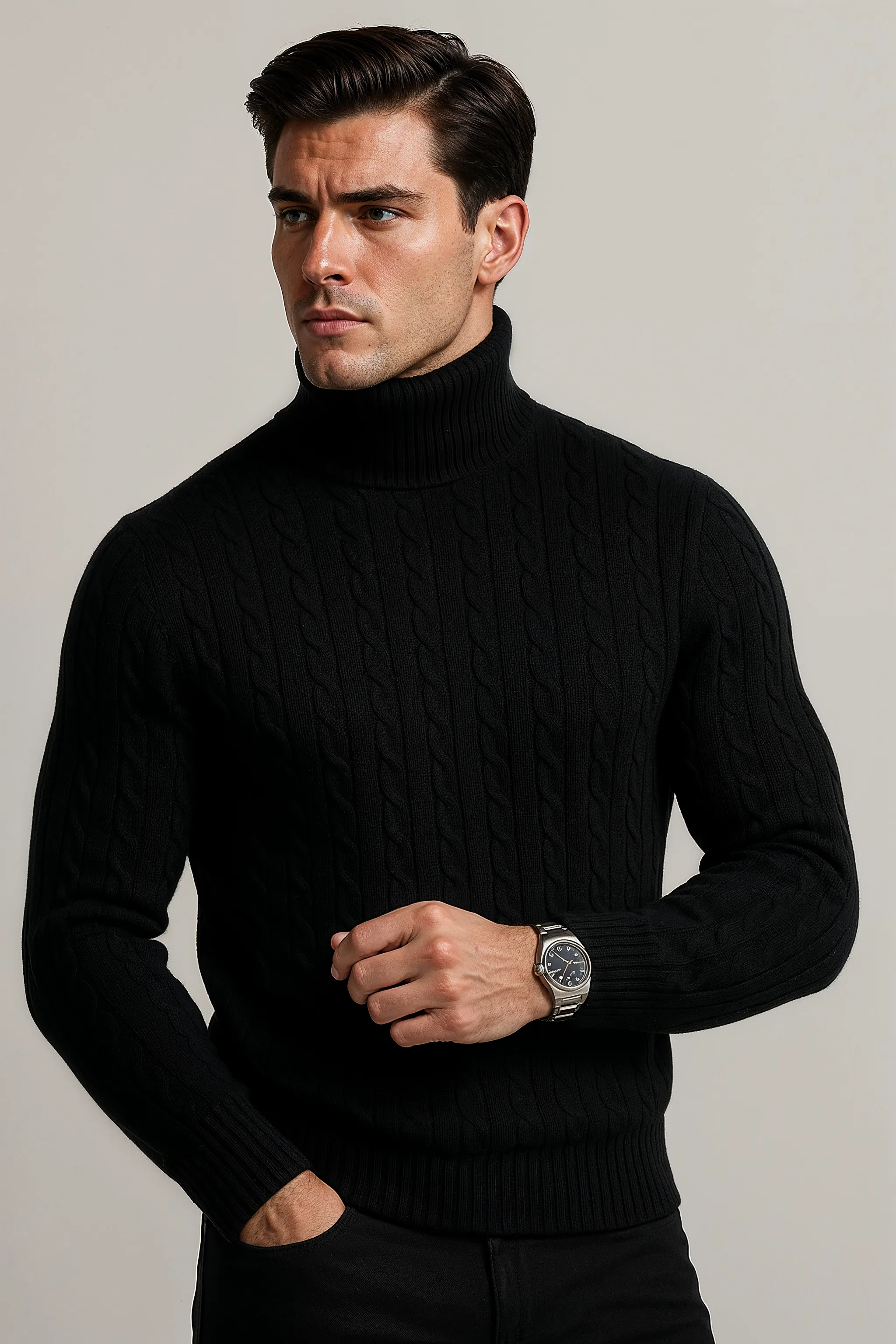 THE ASCOT TURTLE NECK SWEATER
