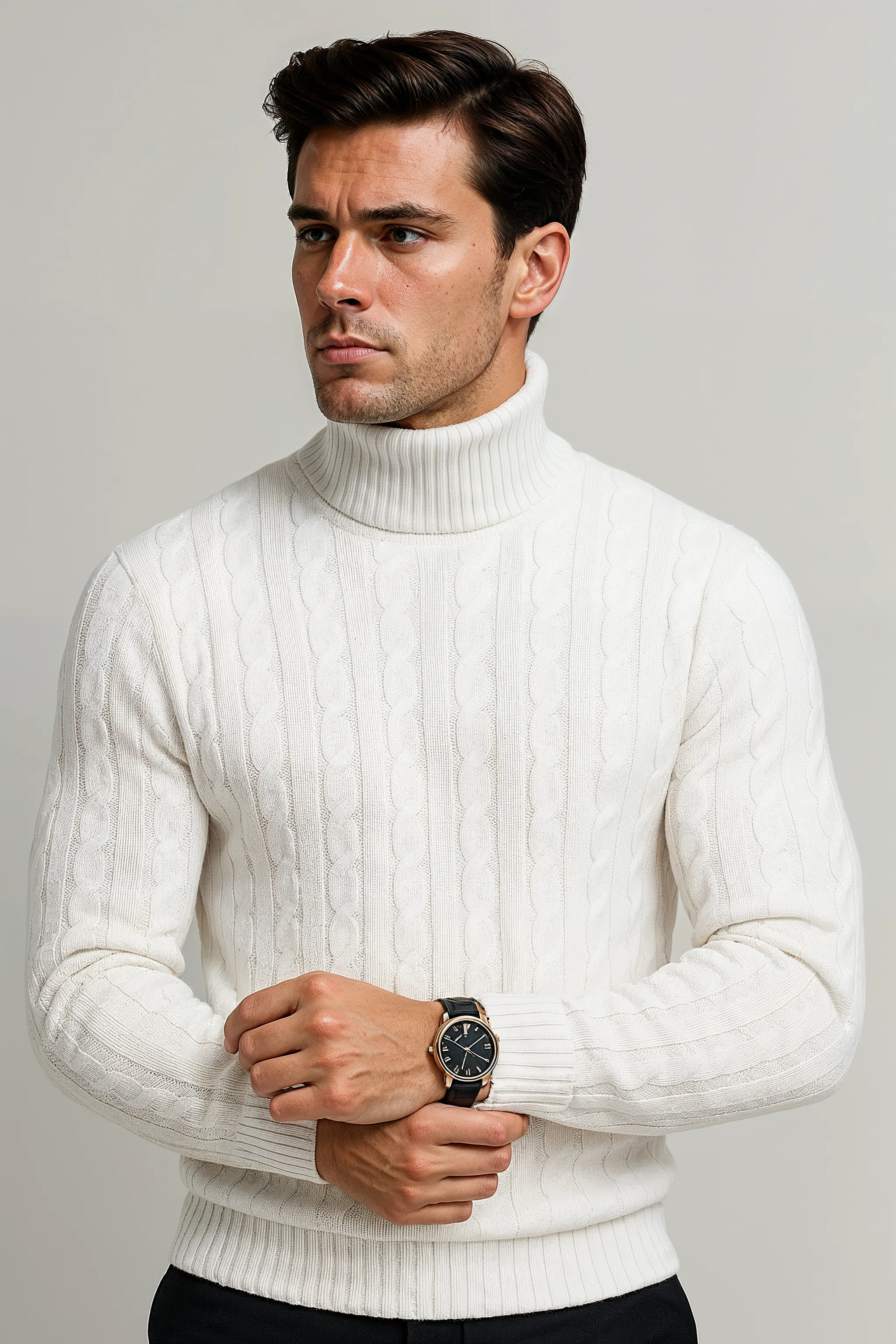THE ASCOT TURTLE NECK SWEATER