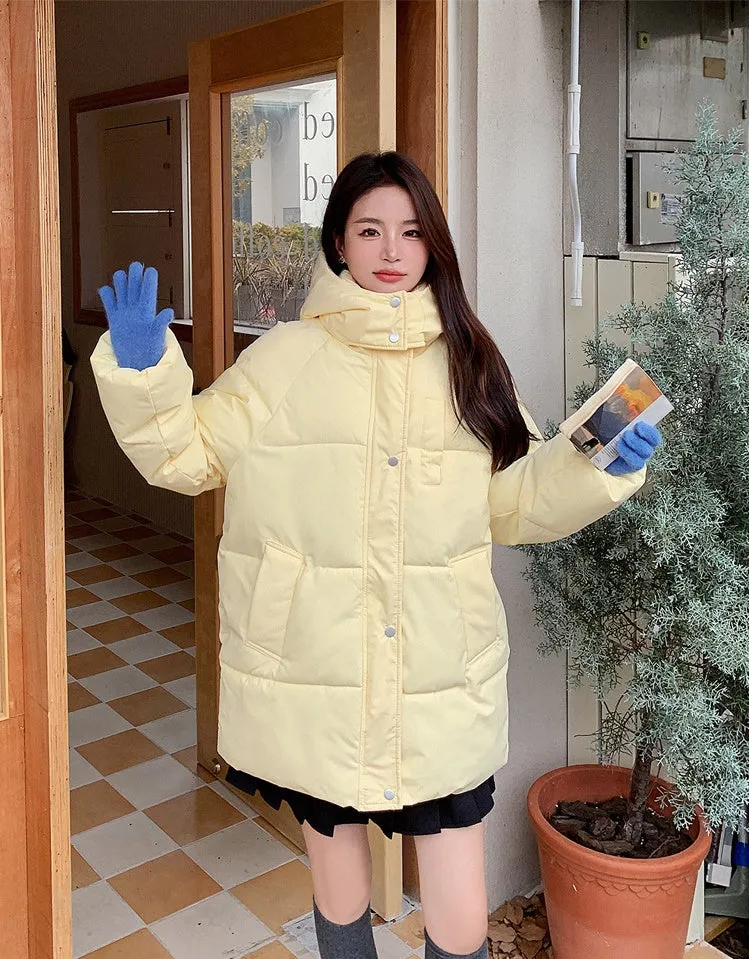 Thickened Quilted Full-Zip Water-Resistant Jacket for Women