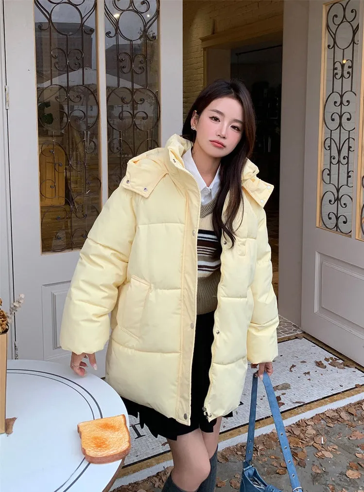 Thickened Quilted Full-Zip Water-Resistant Jacket for Women