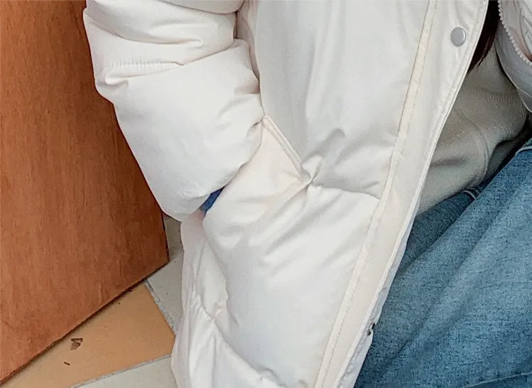 Thickened Quilted Full-Zip Water-Resistant Jacket for Women