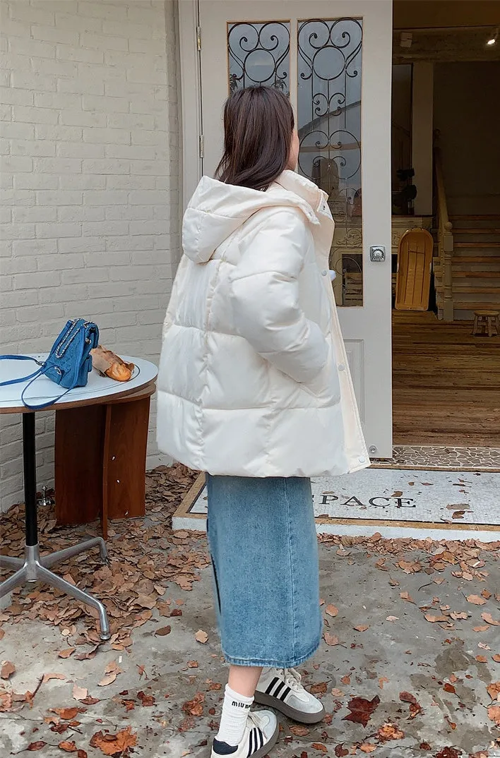 Thickened Quilted Full-Zip Water-Resistant Jacket for Women