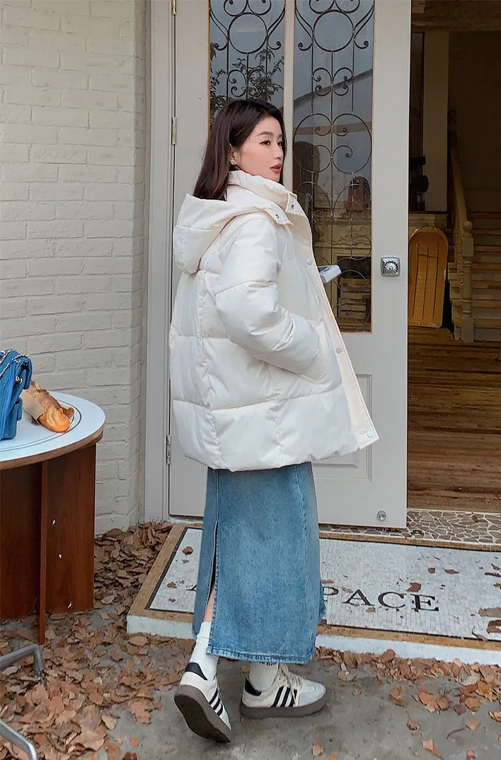 Thickened Quilted Full-Zip Water-Resistant Jacket for Women