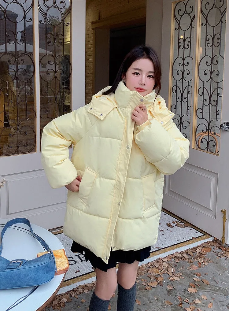 Thickened Quilted Full-Zip Water-Resistant Jacket for Women