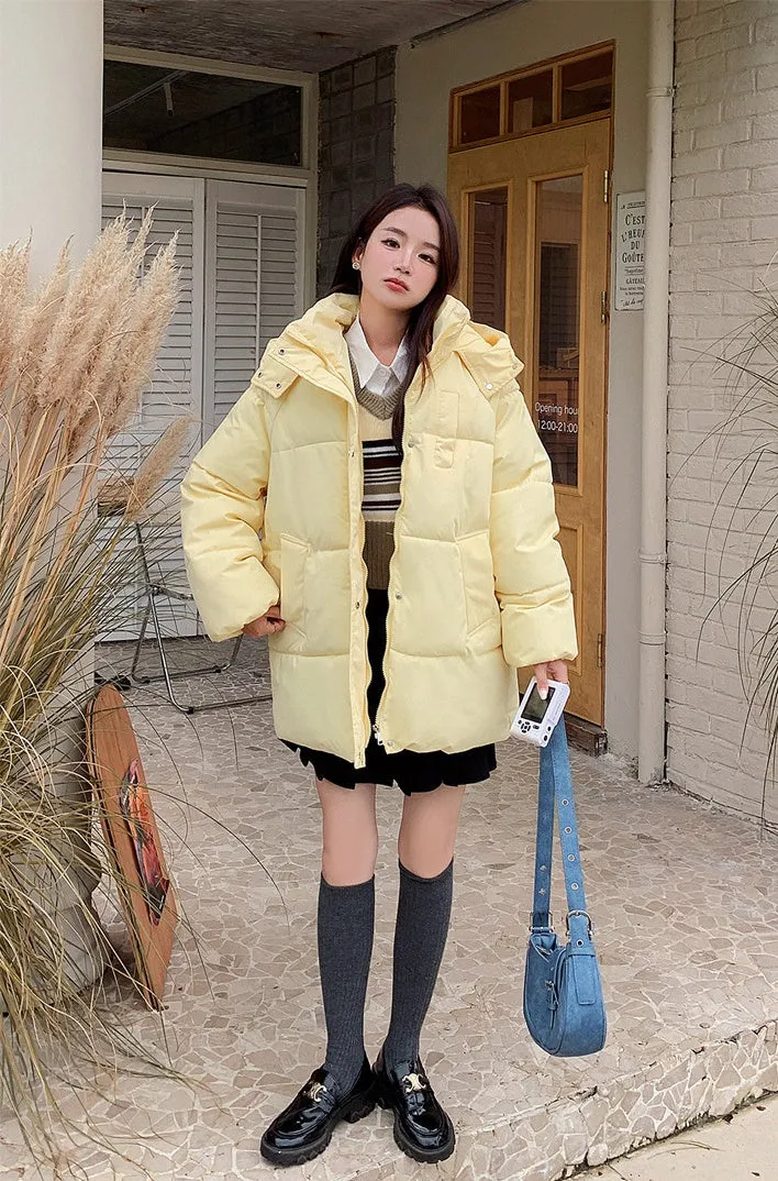 Thickened Quilted Full-Zip Water-Resistant Jacket for Women