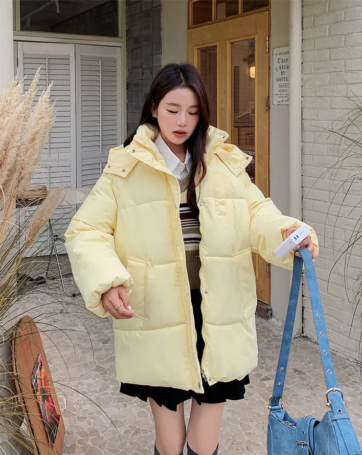 Thickened Quilted Full-Zip Water-Resistant Jacket for Women