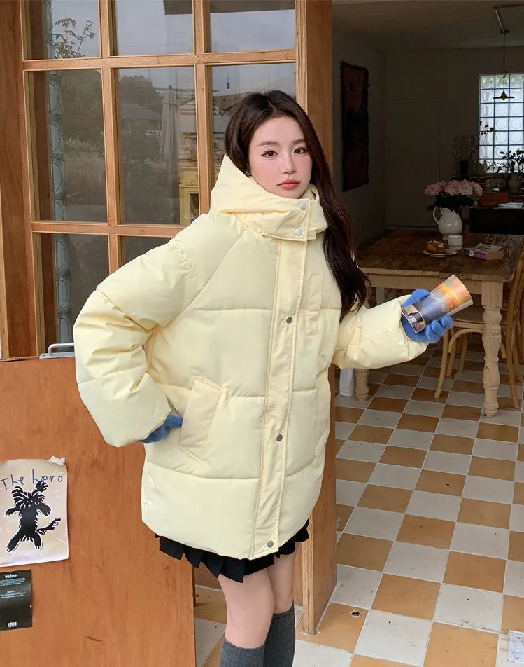 Thickened Quilted Full-Zip Water-Resistant Jacket for Women