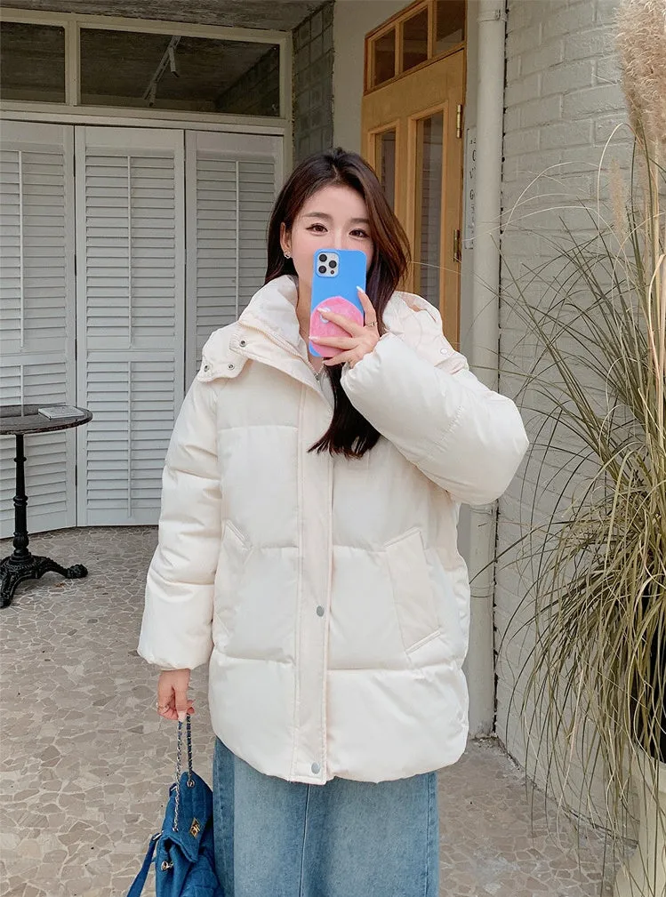 Thickened Quilted Full-Zip Water-Resistant Jacket for Women