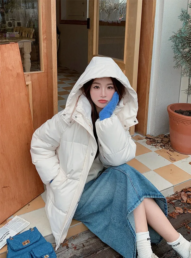 Thickened Quilted Full-Zip Water-Resistant Jacket for Women