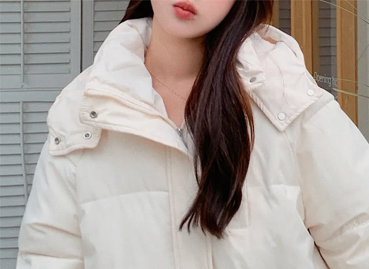 Thickened Quilted Full-Zip Water-Resistant Jacket for Women