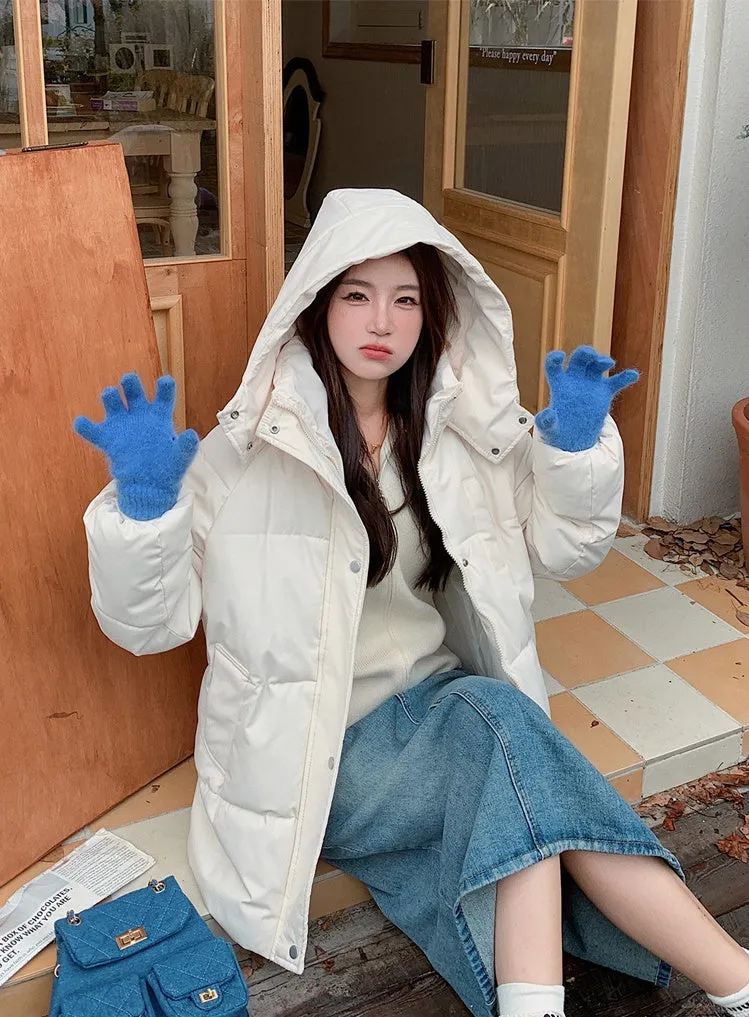 Thickened Quilted Full-Zip Water-Resistant Jacket for Women