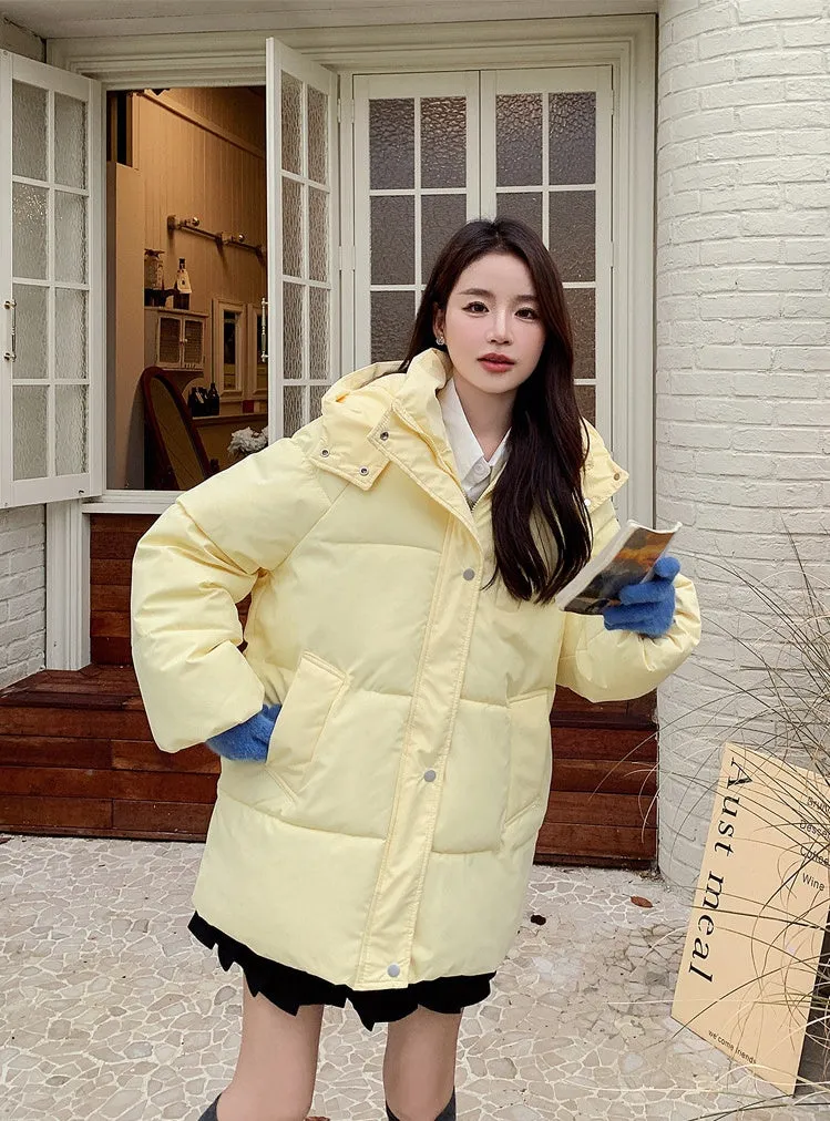 Thickened Quilted Full-Zip Water-Resistant Jacket for Women