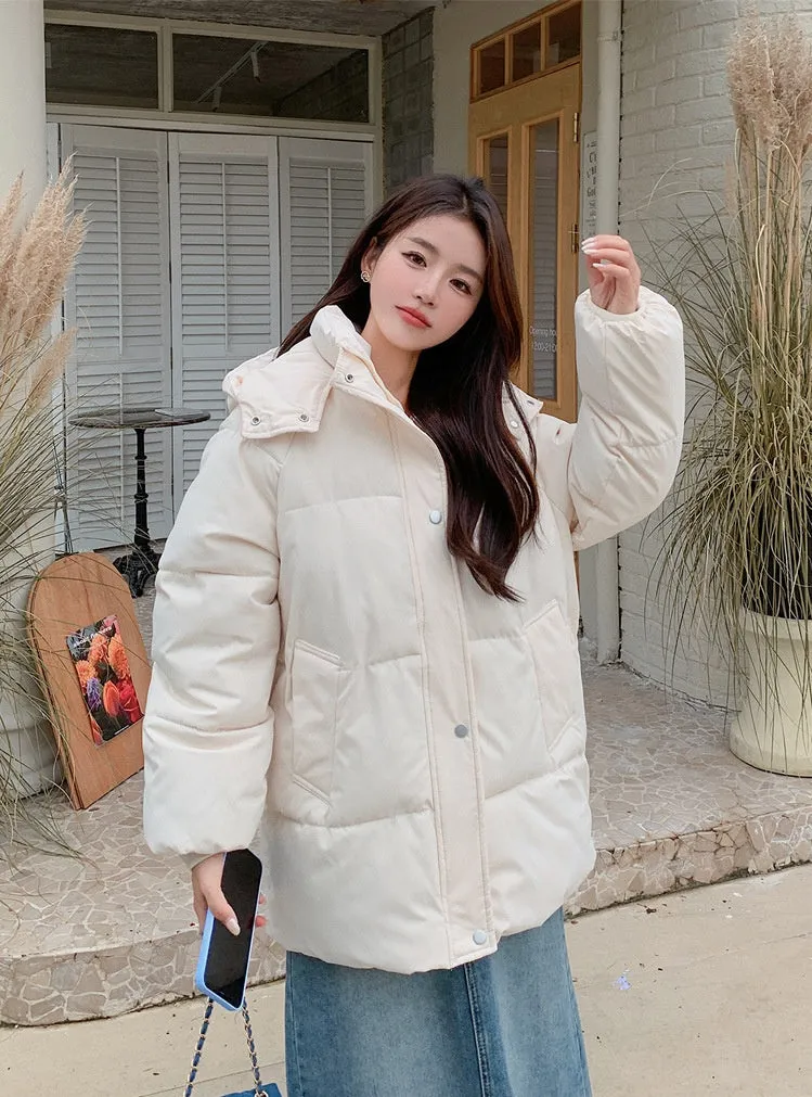 Thickened Quilted Full-Zip Water-Resistant Jacket for Women