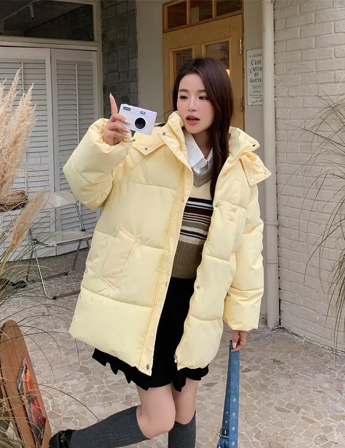 Thickened Quilted Full-Zip Water-Resistant Jacket for Women