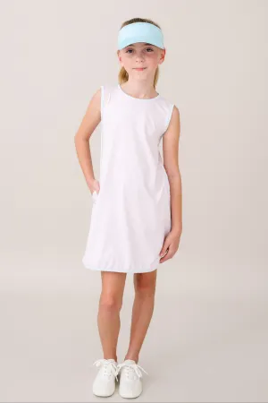 Tinsley Tennis Dress - Cotton Candy Pink Ministripe, Pure Coconut