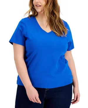 Tommy Hilfiger Plus Size V-Neck Flag T-Shirt W2RH0139