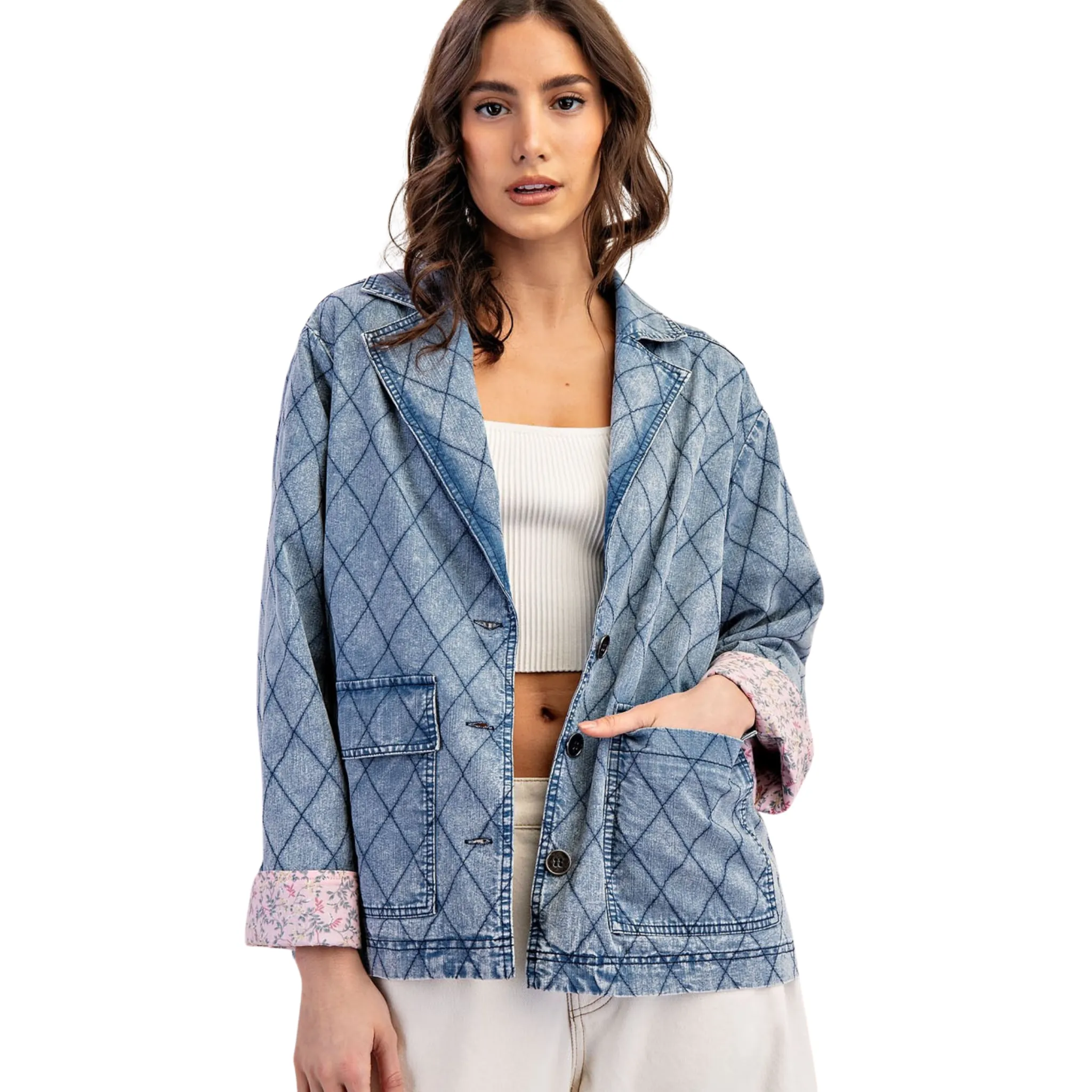 Touch of Pink Denim Jacket