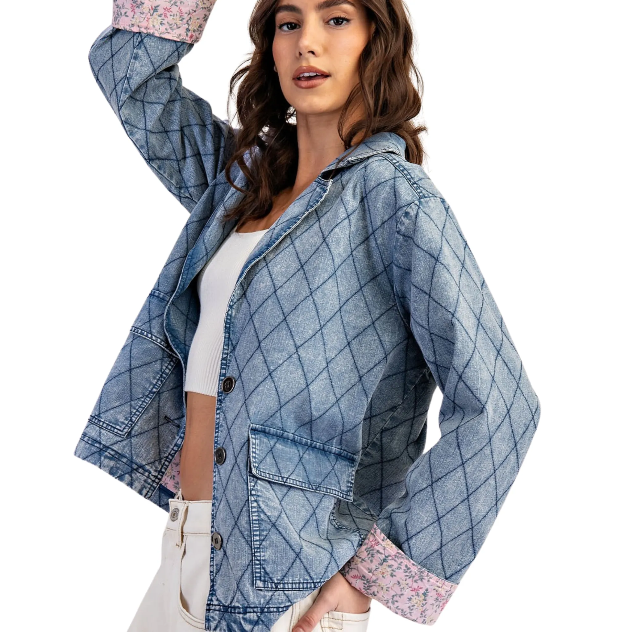 Touch of Pink Denim Jacket