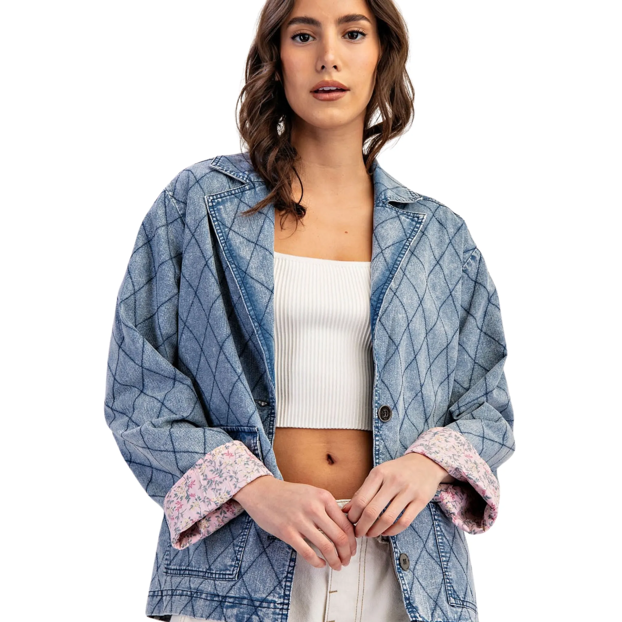 Touch of Pink Denim Jacket