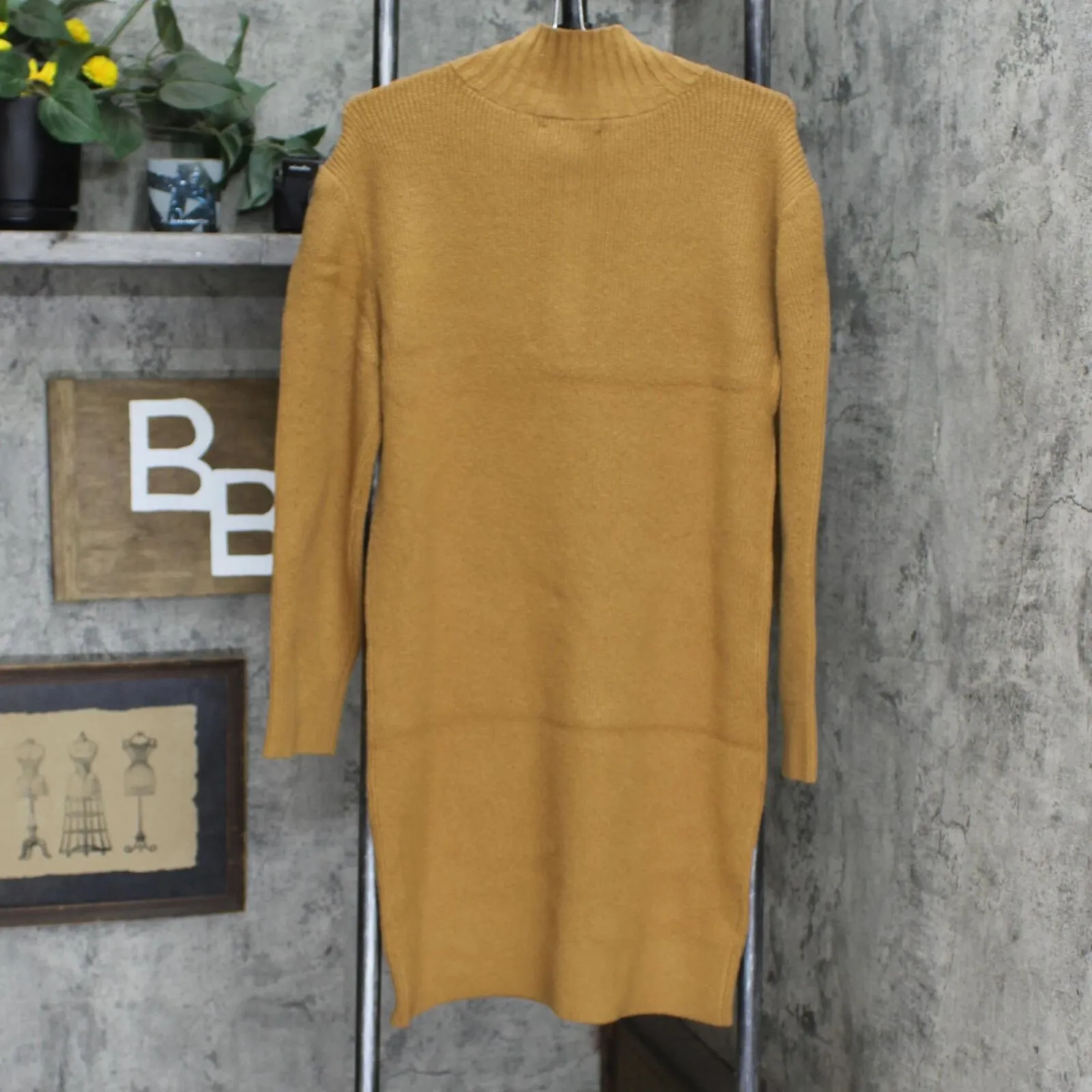 Treasure & Bond Womens Long Sleeve Mock Neck Sweater Dress