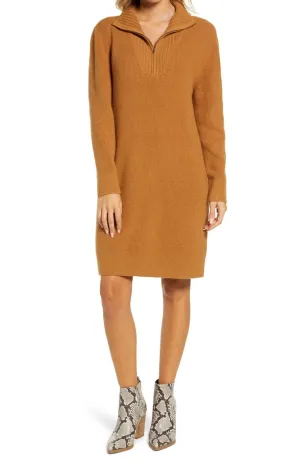 Treasure & Bond Womens Long Sleeve Mock Neck Sweater Dress