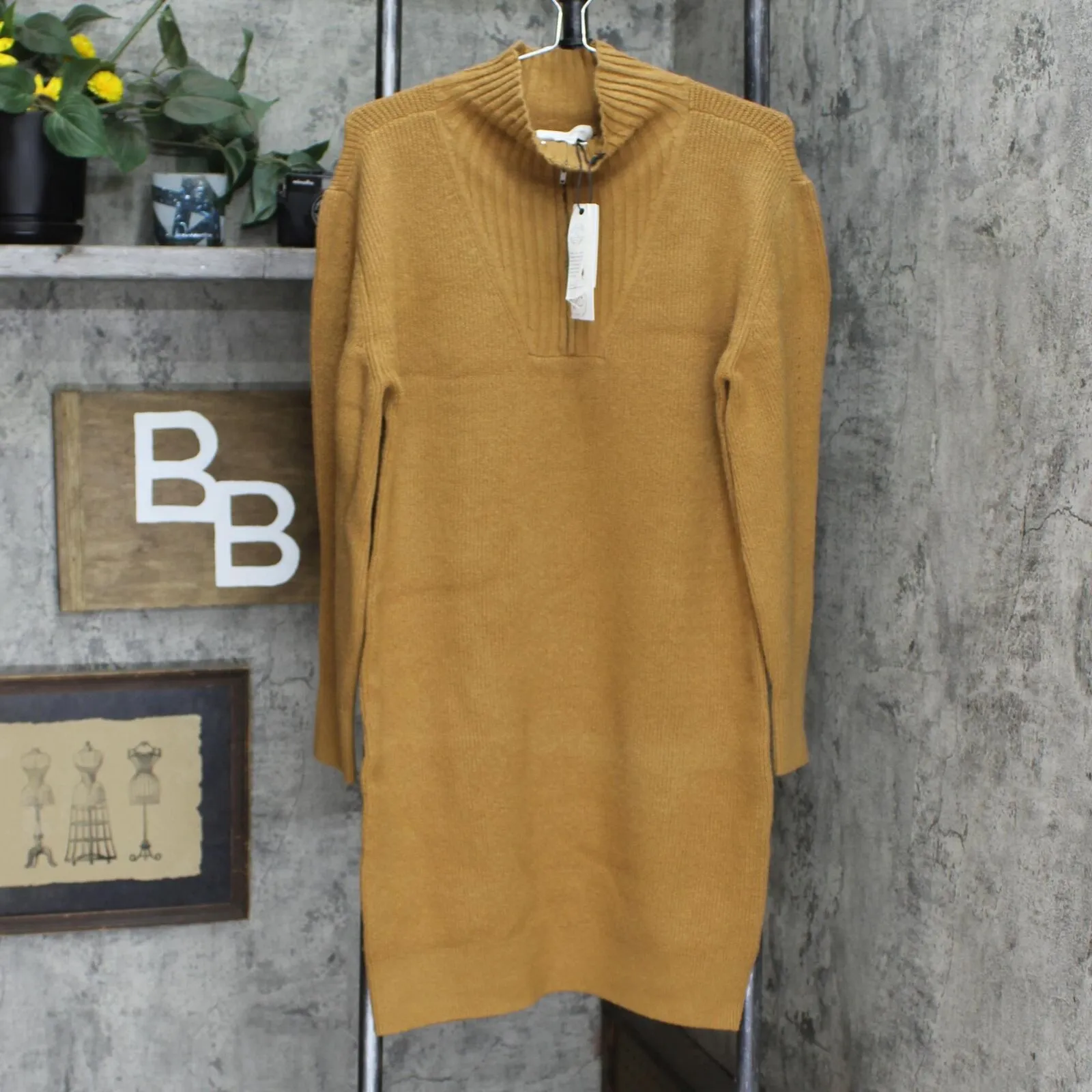 Treasure & Bond Womens Long Sleeve Mock Neck Sweater Dress