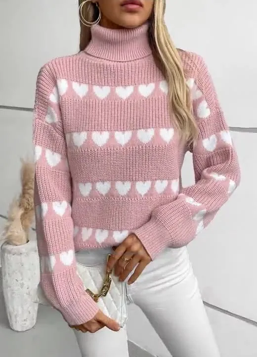 Trendy High Neck Jumper for Women with Cozy Knit Design
