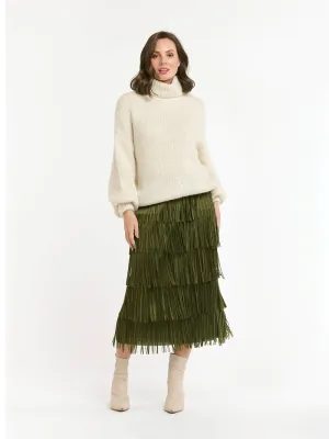 Turtle Neck Knit Jumper - CREAM