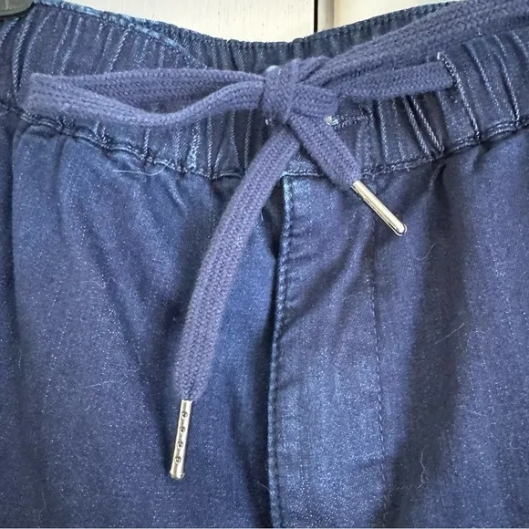 Universal Standard Comfort Denim Drawstring Jean Trouser in Dark Indigo