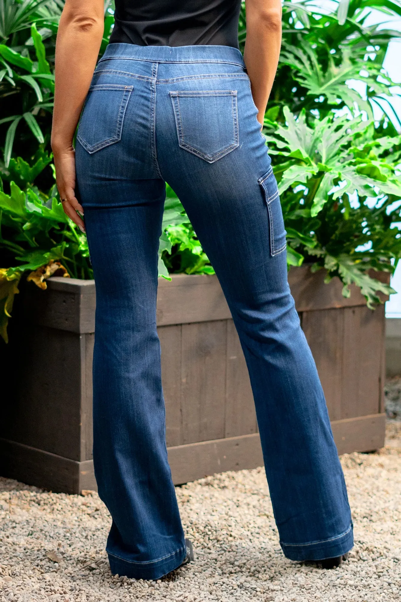 URBAN BLUE CARGO FLARE JEANS