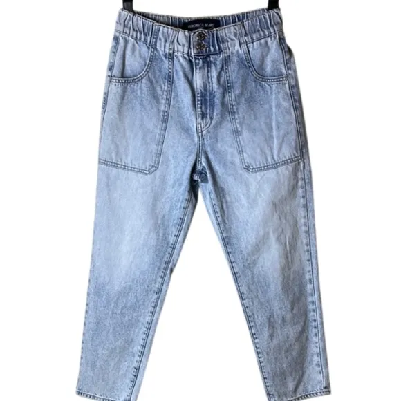 Veronica Beard Arya Cropped Denim Cargo Straight High Rise - Cascade Sun - 28