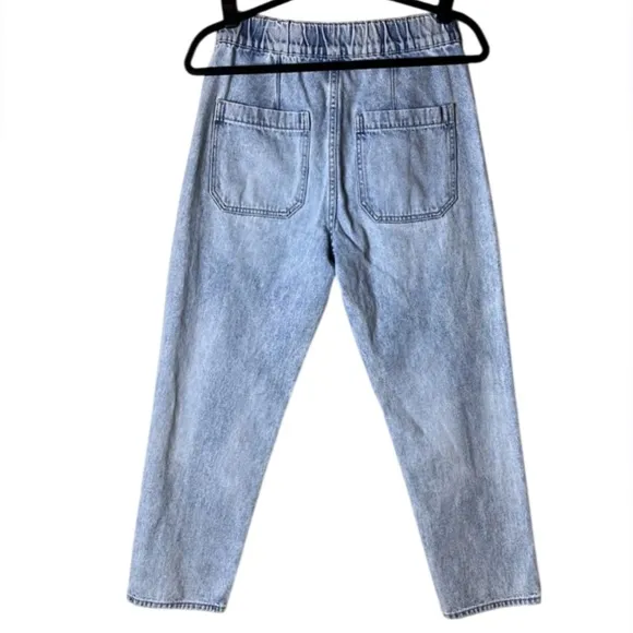 Veronica Beard Arya Cropped Denim Cargo Straight High Rise - Cascade Sun - 28