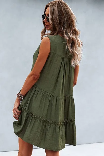 Verve V-Neck Tiered Dress