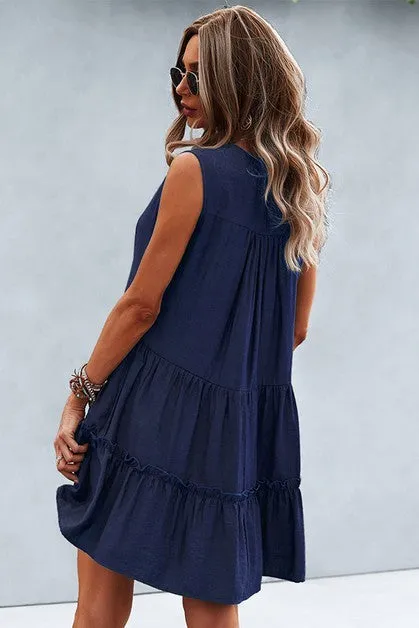 Verve V-Neck Tiered Dress