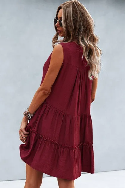 Verve V-Neck Tiered Dress