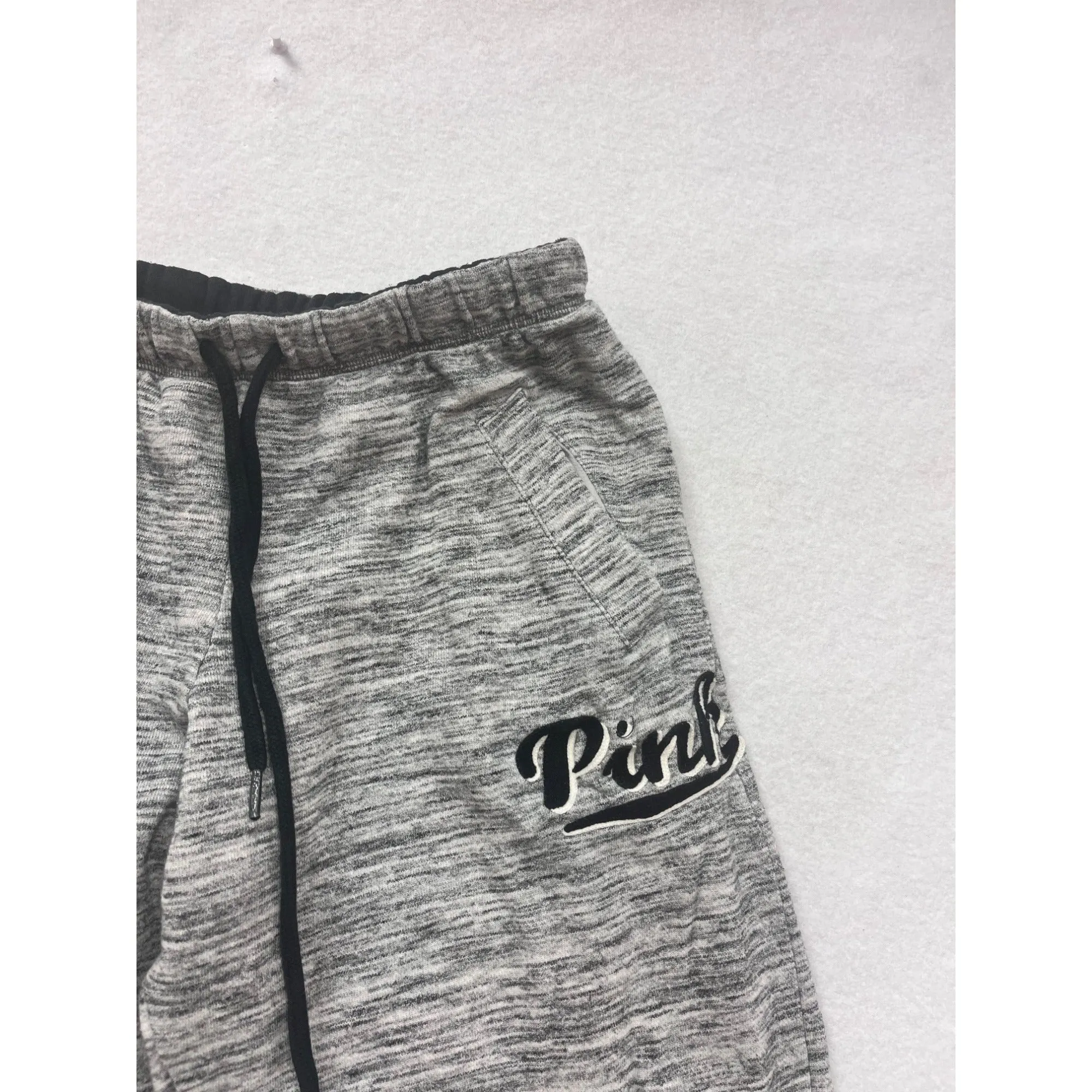 Victorias Secret Pink Womens XS Gray Drawstring Sweatpants With Pockets #6556