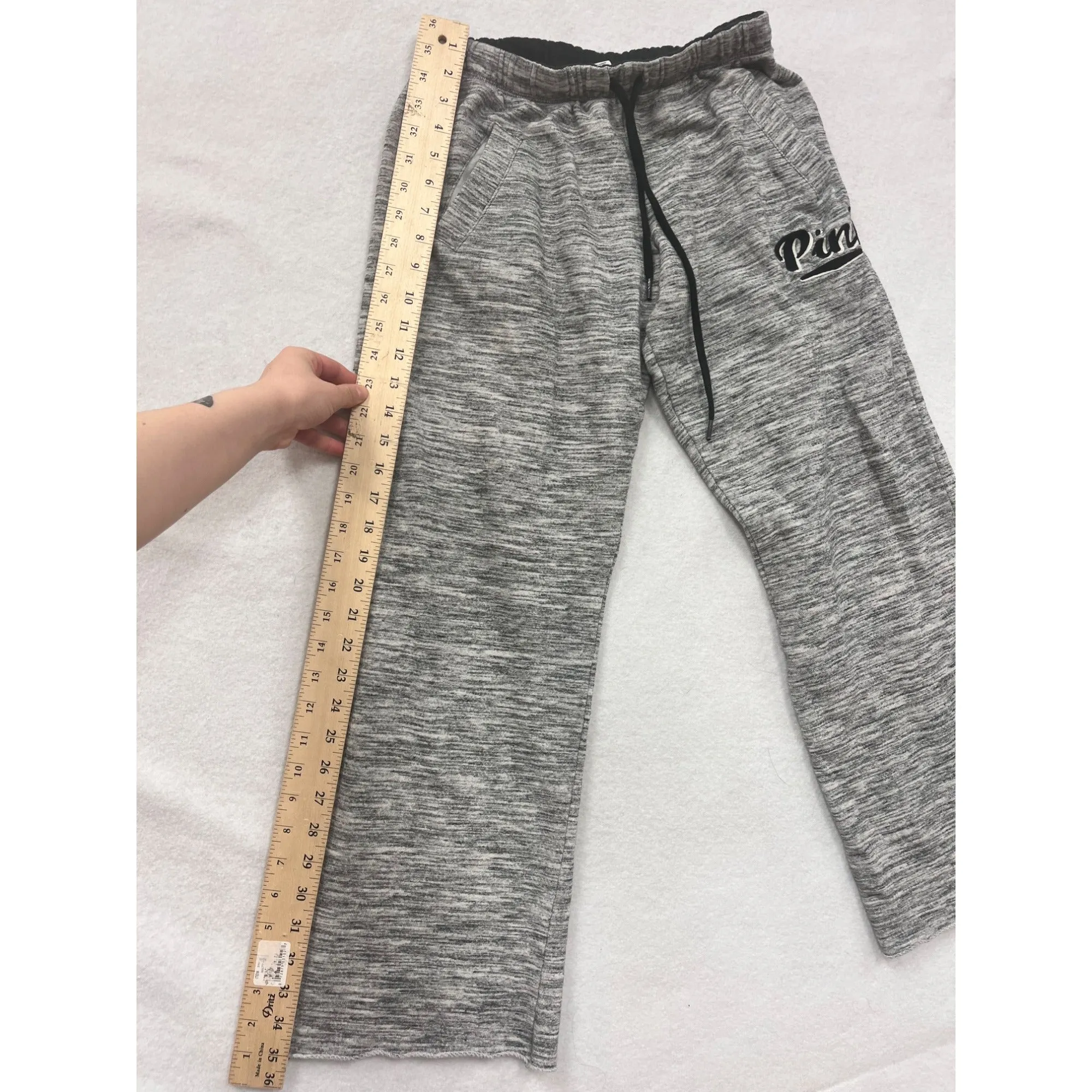 Victorias Secret Pink Womens XS Gray Drawstring Sweatpants With Pockets #6556