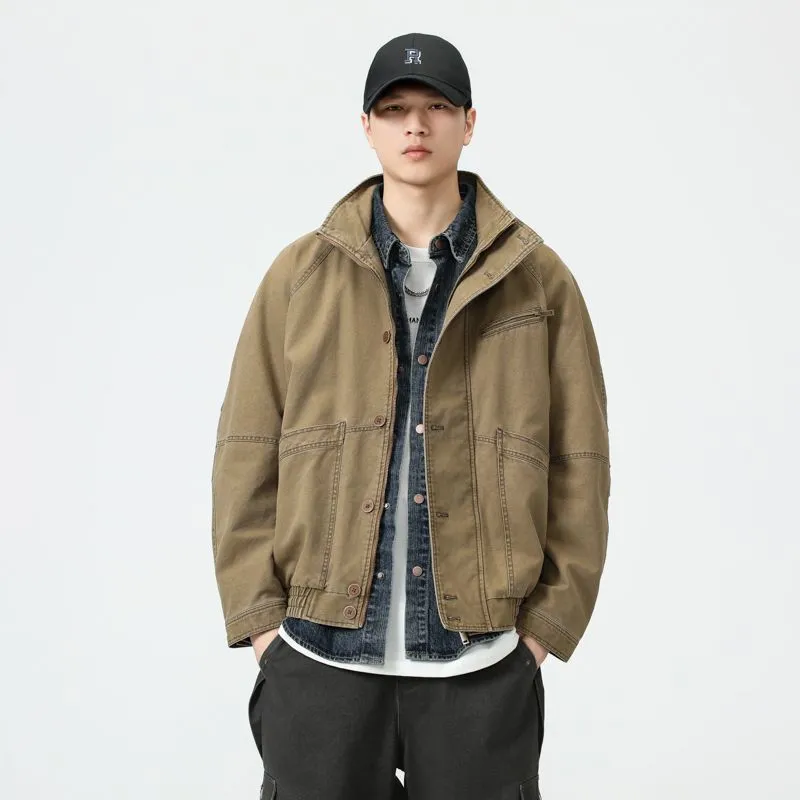 Vintage Cargo Denim Trucker Denim Jacket for Casual Wear